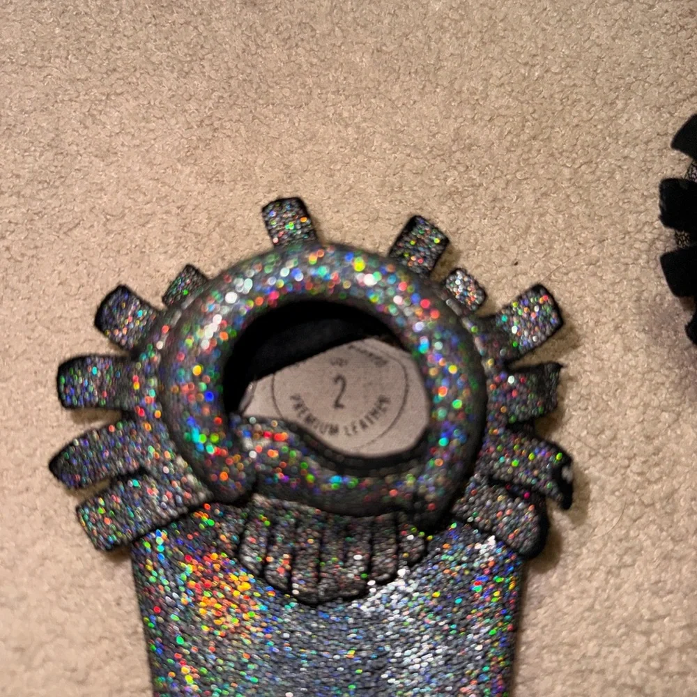 Freshly Picked Holographic Black Moccasins